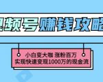 玩转微信视频号赚钱:小白变大咖涨粉百万实现快速变现1000万的现金流-晟哥学社资源库