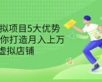 拆解虚拟项目5大优势，0基础教你打造月入上万虚拟店铺（无水印）-晟哥学社资源库