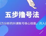五步撸号法,掌握百万分析的抖课账号核心技能,从逻辑到实操-晟哥学社资源库