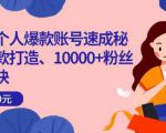 小红书个人爆款账号速成秘籍,爆款打造、10000+粉丝引流秘诀-晟哥学社资源库