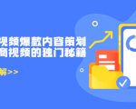 带货短视频爆款内容策划，关于电商视频的独门秘籍（价值499元）-晟哥学社资源库