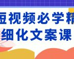 短视频必学精细化文案课,提升你的内容创作能力、升级迭代能力和变现力(价值333元)-晟哥学社资源库