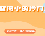 超级蓝海中的冷门项目,文档工作,好玩又赚钱,月入10000+-晟哥学社资源库