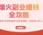 爆火副业赚钱全攻略:实打实演练/学完就能用/全渠道赚钱,带普通人月入3万元-晟哥学社资源库