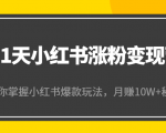 21天小红书涨粉变现营(第4期):带你掌握小红书爆款玩法,月赚10W+秘密-晟哥学社资源库