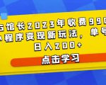D1G馆长2023年收费990的抖音小程序变现新玩法，单号轻松日入200+-晟哥学社资源库