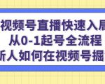 视频号直播快速入局:从0-1起号全流程,新人如何在视频号掘金-晟哥学社资源库