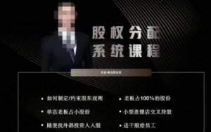 韩老师聊美业-美业股权分配系统课程，如何制定约束股东规则+老板占100%的股份+单店老板占小股份等-晟哥学社资源库