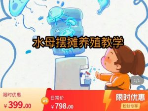 水母摆摊教学，包括摆摊技术、养殖技术、拿货渠道、抖音运营等-晟哥学社资源库