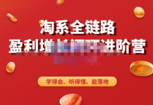 淘系全链路盈利增长闭环进阶营,融合全店动销,学得会、听得懂、能落地!-晟哥学社资源库