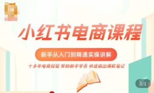 小红书电商新手入门到精通实操课,从入门到精通做爆款笔记,开店运营-晟哥学社资源库
