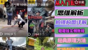 东方糖糖妹抖音短视频全套实战课思维+拍摄+剪辑+运营，从入门到精通-晟哥学社资源库