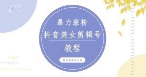 抖音快手暴力涨粉美女混剪视频教程,百分百过原创图片教程!附带违规申诉方法-晟哥学社资源库