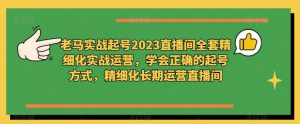 老马实战起号2023直播间全套精细化实战运营,学会正确的起号方式,精细化长期运营直播间-晟哥学社资源库