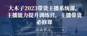 大木子2023带货主播系统课，主播能力提升训练营，主播带货必修课-晟哥学社资源库