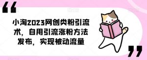 ​小淘2023网创类粉引流术，自用引流涨粉方法发布，实现被动流量-晟哥学社资源库