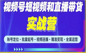 2023最新微信视频号引流和变现全套运营实战课程，小白也能玩转视频号短视频和直播运营-晟哥学社资源库