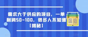 需求大于供应的项目，一单利润50-100，很多人不知道【揭秘】-晟哥学社资源库