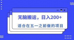 适合在五一之前做的项目，无脑搬运，日入200+【揭秘】-晟哥学社资源库