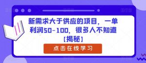 新需求大于供应的项目,一单利润50-100,很多人不知道【揭秘】-晟哥学社资源库