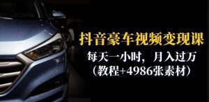 抖音豪车视频变现分享课:每天一小时,月入过万(教程+4986张素材)-晟哥学社资源库