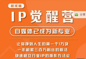 树成林·IP觉醒营，快速树立行业IP的操作方法论，让你赚到人生的第一个1万块（更新）-晟哥学社资源库
