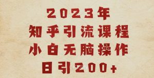 2023知乎引流课程,小白无脑操作日引200+【揭秘】-晟哥学社资源库