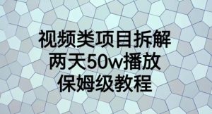 视频类项目拆解,两天50W播放,保姆级教程【揭秘】-晟哥学社资源库