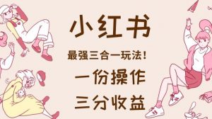 小红书最强三合一玩法，一份操作获得三份收益！【揭秘】-晟哥学社资源库