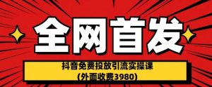 全网首发：抖音免费投放引流实操课(外面收费3980)【揭秘】-晟哥学社资源库