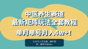 暴利赛道中医养生赛道最新矩阵玩法，单月单号月入4w+！【揭秘】-晟哥学社资源库