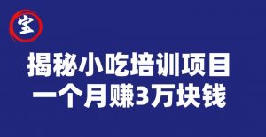 宝哥揭秘小吃培训项目，利润非常很可观，一个月赚3万块钱-晟哥学社资源库