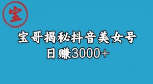 宝哥揭秘抖音美女号玩法，日赚3000+【揭秘】-晟哥学社资源库