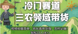冷门赛道三农领域带货，视频拍摄简单，转化高带货强，农村必做！【揭秘】-晟哥学社资源库