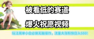 被看低的赛道爆火祝愿视频，玩法简单小白必做无脑操作，流量大涨粉快日入500-晟哥学社资源库