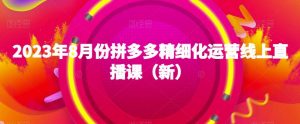 2023年8月份拼多多精细化运营线上直播课（新）-晟哥学社资源库