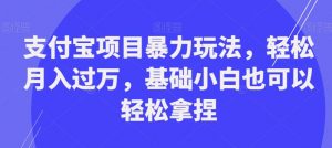 支付宝项目暴力玩法，轻松月入过万，基础小白也可以轻松拿捏【揭秘】-晟哥学社资源库