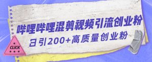 哔哩哔哩B站混剪视频引流创业粉日引300+-晟哥学社资源库