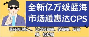 全新亿万级蓝海市场通惠达cps，最强管道收入，让你睡着赚、躺着赚、玩着赚、轻松赚【揭秘】-晟哥学社资源库
