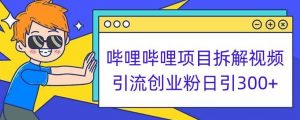 哔哩哔哩项目拆解引流创业粉日引300+小白可轻松上手【揭秘】-晟哥学社资源库