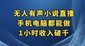 抖音无人有声小说直播，手机电脑都能做，1小时收入破千【揭秘】-晟哥学社资源库