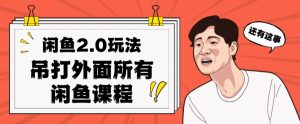 闲鱼2.0玩法单号每天日入2000，吊打市面所有课程-晟哥学社资源库