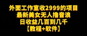 外面工作室收2999的项目最新美女无人撸音浪日收益几百到几千【教程+软件】(仅揭秘)-晟哥学社资源库