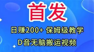 首发，抖音无脑搬运视频，日赚200+保姆级教学【揭秘】-晟哥学社资源库