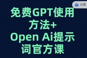 免费GPT+OPEN AI提示词官方课-晟哥学社资源库