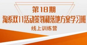 南掌柜·淘系双11活动策划和落地方案线上课18期-晟哥学社资源库