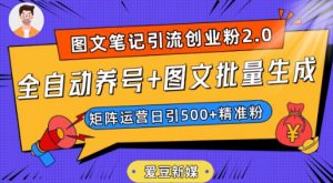 爱豆新媒：全自动养号+图文批量生成，日引500+创业粉（抖音小红书图文笔记2.0）-晟哥学社资源库