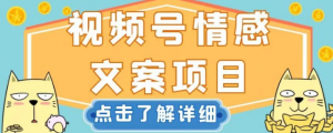 视频号情感文案项目，简单操作，新手小白轻松上手日入200+【揭秘】-晟哥学社资源库