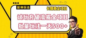 试玩充值流掘金项目,批量矩阵玩法一天500+【揭秘】-晟哥学社资源库
