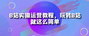 B站实操运营教程，玩转B站就这么简单-晟哥学社资源库